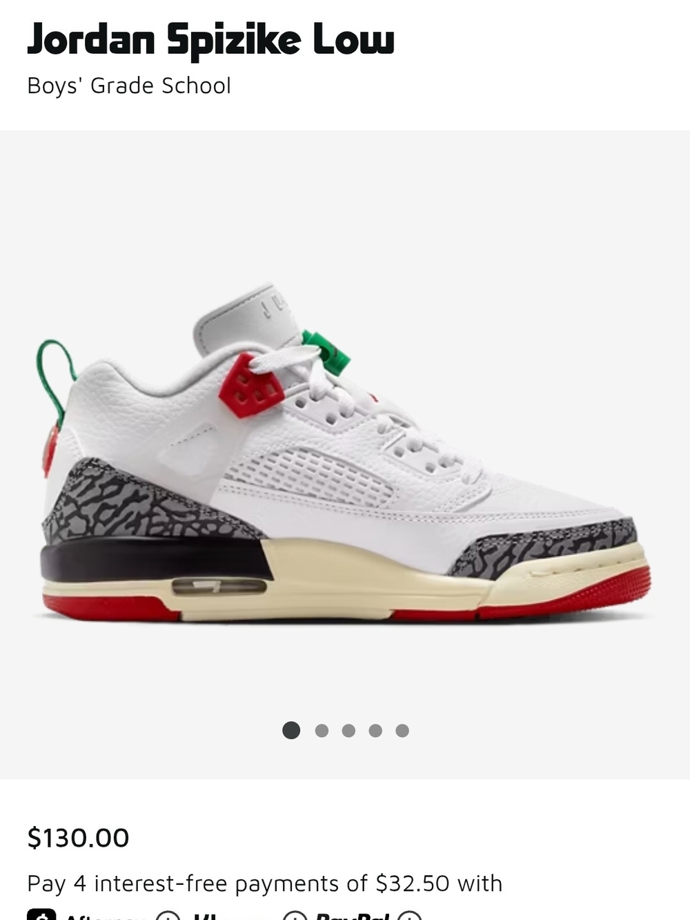 Jordan Spizike Low Boys’s Sneakers - White/Red/Green